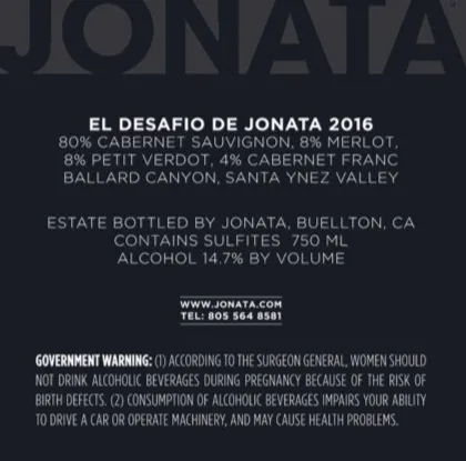 2016 Desafio Back Label