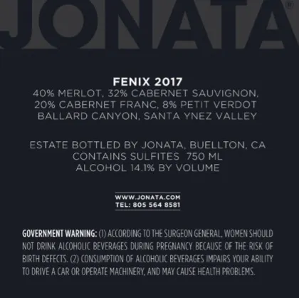 2017 Fenix Back Label