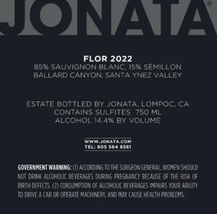 2022 Flor Back Label
