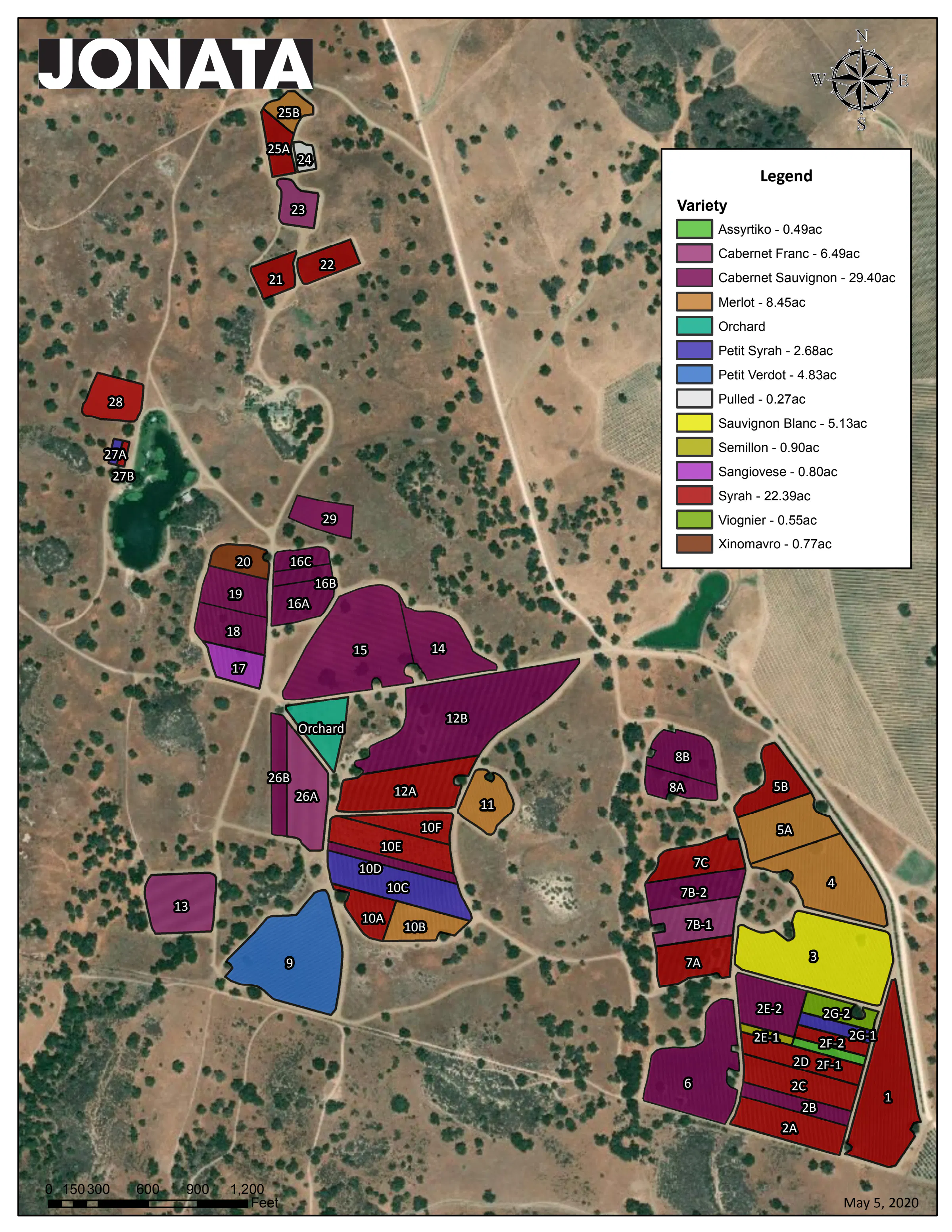 Jonata Vineyard Map 2020